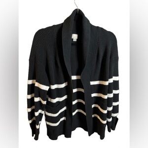 a new day Black and White Striped Cardigan